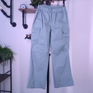 Sincerely Jules Light Blue Wide Leg Cargo Pants Size M EUC